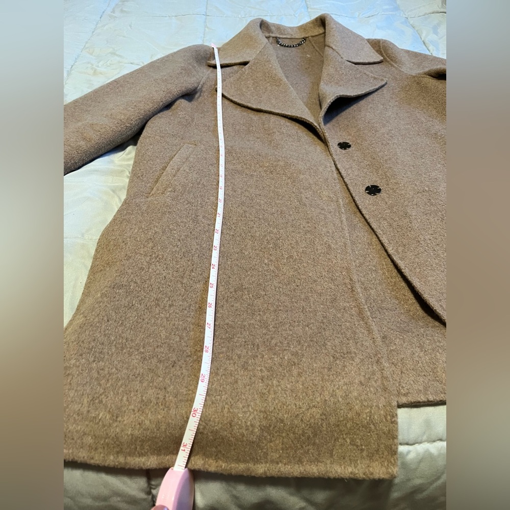 Tan Wool Jacket Coat Size Medium M - Picture 6 of 7
